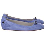 Pre-owned Leather flats Balenciaga Vintage , Blue , Dames