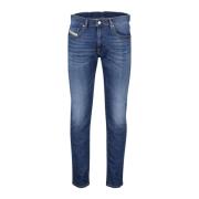 Blauwe Denim Jeans Diesel , Blue , Heren