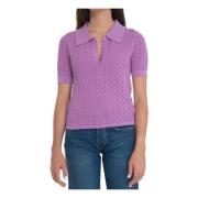 Korte mouw polo in punto canestro Suncoo , Purple , Dames