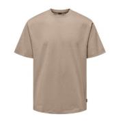 Woestijn Taupe Casual Tee Only & Sons , Brown , Heren