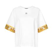 Witte T-shirts en Polos met Maiolica Print Dolce & Gabbana , White , D...