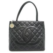 Pre-owned Leather totes Chanel Vintage , Black , Dames