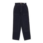 Dubbele Knie Denim Broek Hoge Taille Dickies , Blue , Dames