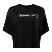 Grafisch Logo T-shirt Reebok , Black , Dames