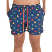 Boardshort met Vispatroon en Logo Gallo , Blue , Heren