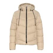 Gewatteerde Jas met Capuchon Veergrijs Kaffe , Beige , Dames