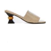 Python Print Sandal Strap Pedro Miralles , Beige , Dames