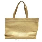 Pre-owned Leather totes Chanel Vintage , Beige , Dames