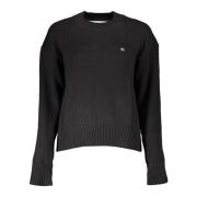 Zwarte longsleeve met logo Calvin Klein , Black , Dames