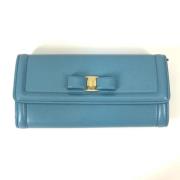 Pre-owned Leather wallets Salvatore Ferragamo Pre-owned , Blue , Dames