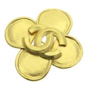 Pre-owned Metal brooches Chanel Vintage , Yellow , Dames