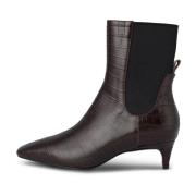 Croco Pointy Toe Bootie Shoe the Bear , Brown , Dames