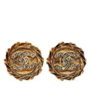 Pre-owned Metal earrings Chanel Vintage , Yellow , Dames