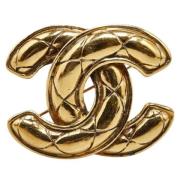 Pre-owned Metal brooches Chanel Vintage , Yellow , Dames