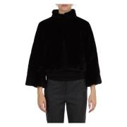 Faux Fur Cropped Jas Emme DI Marella , Black , Dames