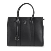 Italiaanse leren handtas 19v69 Italia , Black , Dames