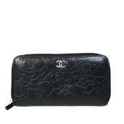 Pre-owned Leather wallets Chanel Vintage , Black , Dames