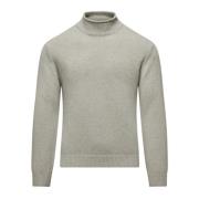 Zachte Wol Mock Neck Trui BomBoogie , Gray , Heren