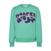 Logo Sweater Aw24Y504 Harper & Yve , Green , Dames