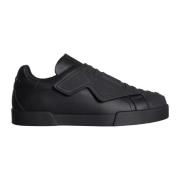 Zwarte Lace Up Wave Low Top Sneakers Dolce & Gabbana , Black , Heren