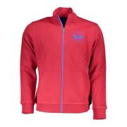 Rode Zip-Up Sweater met Borduurwerk La Martina , Red , Heren