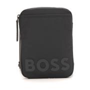 Verstelbare schoudertas met ritssluiting Boss , Black , Heren