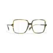 Groene Tortoise Acetaat Bril Chanel , Multicolor , Dames