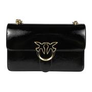 Klassieke Vitello Liefde Handtas Pinko , Black , Dames