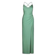 Elegant Avondjurk met Gerimpelde Taille vera mont , Green , Dames