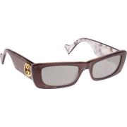 Spiegel Lens Zonnebril Gucci , Brown , Dames