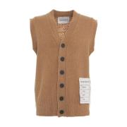 Luxe Wol-Kasjmier Gebreid Vest Amaránto , Brown , Heren