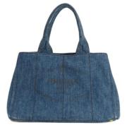 Pre-owned Denim totes Prada Vintage , Blue , Dames