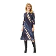 Blauwe 3/4 Mouw Luzia Jurk IN Front , Multicolor , Dames