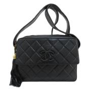 Pre-owned Leather shoulder-bags Chanel Vintage , Black , Dames