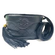 Pre-owned Leather chanel-bags Chanel Vintage , Blue , Dames