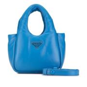 Pre-owned Leather shoulder-bags Prada Vintage , Blue , Dames