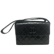 Pre-owned Leather chanel-bags Chanel Vintage , Black , Dames