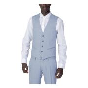 Lichtblauwe Geknoopte V-hals Mouwloze Gilet Antony Morato , Blue , Her...