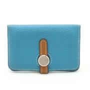 Pre-owned Leather wallets Hermès Vintage , Blue , Dames