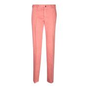 Roze Linnenmix Broek Incotex , Pink , Heren