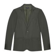 Groene Linen-Blend Blazer Knoopsluiting Antony Morato , Green , Heren