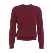 Italiaanse Gebreide Pullover met Logodetails Gender , Red , Heren