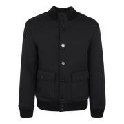 Zwarte Neopreen Bomberjack Aw24 Dondup , Black , Heren