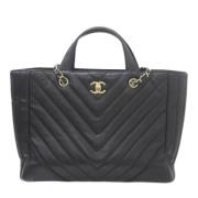 Pre-owned Leather chanel-bags Chanel Vintage , Black , Dames