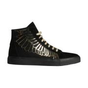 Zwarte Suède Hoge Top Veterschoenen Marcelo Burlon , Black , Heren