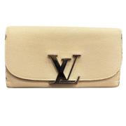 Pre-owned Leather wallets Louis Vuitton Vintage , Beige , Dames