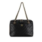 Pre-owned Leather chanel-bags Chanel Vintage , Black , Dames