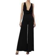 Gouden Metalen Bh Zwarte Jumpsuit Elisabetta Franchi , Black , Dames