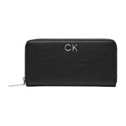 Zwarte ritsportemonnee voor vrouwen Calvin Klein , Black , Dames