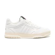 Leren Sneakers met Web-Stripe Trim Gucci , White , Dames